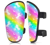 Shin Pads Kids Girls Youth,Shin Guard Soccer Protection Toddler,Soccer Shin Guards for Kids 2-7 Years Old Girls Toddler,Equipment for Football Games (Rainbow Unicorn, Small)
