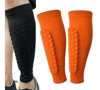 Shin Pads, Ski Shin Protector, Honeycomb Shin Defender Ski Shin Guards, Shin Protectors for Boys, Children, Teenagers, Adults, Skiing, Football, Hockey, Soccer Games Beginners (Orange,M)