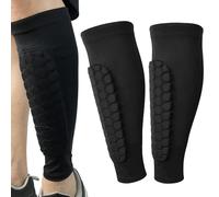 Shin Pads, Ski Shin Protector, Honeycomb Shin Defender Ski Shin Guards, Shin Protectors for Boys, Children, Teenagers, Adults, Skiing, Football, Hockey, Soccer Games Beginners (Black,XL)