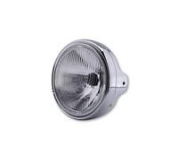 SHIN YO 7-inch LTD headlamp, H4 insert, side mounting, embossed glass, chrome-plated, silver