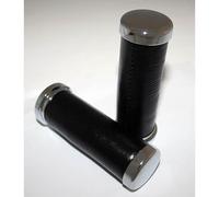 SHIN YO Handlebar grips chrome/leather, silver