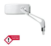 SHIN YO Handlebar mirror, rectangular, aluminum, chrome, silver