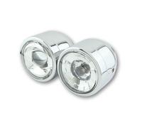 SHIN YO LED headlight TWIN, chrome, side mounting, silver