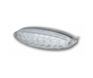 SHIN YO LED-Mini-Tail Light NUMBER1 with ABE 110mm, 30mm, 32mm | M4 bolt spacing 95mm, clear glass, brake light function, license plate light, E-approved, registration-free, homologated