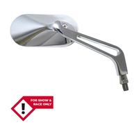 SHIN YO Handlebar mirror, oval, chrome, silver