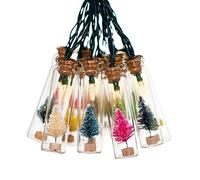 shinar Solar Lights 15 Glass Jar warmwhite LED with Christmas Tree Solar String Lights Lanterns Warm White for Outdoor Garden Christmas Tree Party Wedding Decoration Waterproof (Christmas Tree)