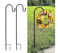 SHINCEL Wreath Stand for Cemetery In Ground, Christmas Wreath Hanger for Display Funeral, Heavy Duty Grave Marker Garland Hook for Memorial Gravestone (2 Pcs)