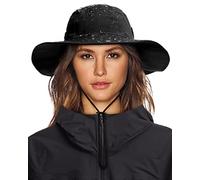 SHINCHIC Mens Winter Waterproof Bucket Hat Warm Fleece Lined Rain Hat UPF50+ Womens Outdoor Adventure Research Hiking Safari Cap, Black, One Size