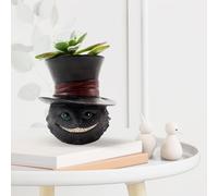 SHINCULSUN Sloth Animal Flowerpot Small Succulent Plant Pot with Drainage Hole Cute Resin Flower Pot Ornaments Home Desktop Greenery Decor for Gardening Enthusiasts Black Cat