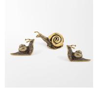 SHINCULSUN Small Mini Brass Snail Ornament Retro Landscape Animal Statue Figure Pond Lawn Garden Copper Sculpture Decoration DIY Crafts Home Decor Collection for Desktop, Flowerpot, etc (3 Pcs)