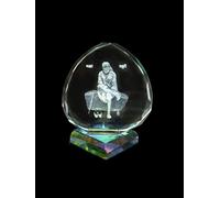 SHINDE EXPORTS 3D Crystal Sai Baba Idol Staute Murti for Home, Pooja Room, Gift Purpose & Car Dashboard. Hearth Shape C (2 in)