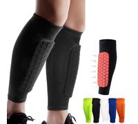 Shindefender Shin Guards Pads, Honeycomb Compression Sleeve Football Shin Guards for Boys, Teenagers and Adults, Soccer Defender Pads with Superior Impact Absorption, Lightweight