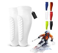 Shindefender Shin Guards, Shin Defender Shin Guards, Shin Defender Socks, Beginner Anti-Collision Football Shin Pads With Honeycomb for Soccer, Mma, Skiing (S,White)