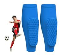Shindefender Shin Guards, Shin Defender Shin Guards, Shindefender Compression Sleeve with Honeycomb Pads for Soccer, Skiing,Hockey, Boxing (Blue, L)