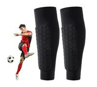 Shindefender Shin Guards, Shin Defender Shin Guards, Shindefender Compression Sleeve with Honeycomb Pads for Soccer, Skiing,Hockey, Boxing (Black, L)