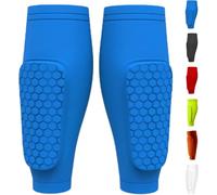 Shindefender Shin Guards, Shin Defender Shin Guards, Soccer Shin Guards for Kids and Aldult, Compression Sleeve with Honeycomb Pads - Soccer, Football, Boxing(Blue,Medium)