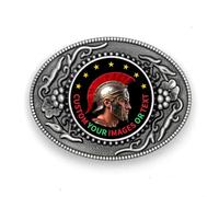 Shindn Custom Western Cowboy Belt Buckle,Color Digital Printing Picture Logo Text,Unisex Tooled Leather Hole-Punch Belt Gifts (2# Ancient tin color)