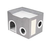 SHInDNEn Spacious Two Tier Modern Cat Condo for Indoor Cats Bed Can Accommodate Multiple Kittens and Features a Non Slip Bottom for Better Stability