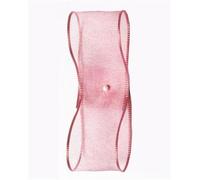 Shindu Wired Edge Organza Ribbon - Dusky Pink 25mm