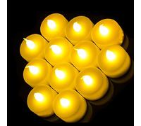 Shine 12 Flickering Candle Set Runs on Batteries Flickers Like a Real Candle Battery Operated Tealight Candles Flameless Candle Wedding Tea Light One Dozen Long Lasting Batterry Life