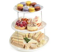 3 Tier Twistfold Flat Cake Stand/Paries,Gathering,Guests Collapsible Plates (White)