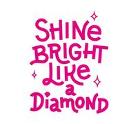 Shine Bright en Texture Hand Lettering Modern Wall Decals 64x83.7cm Multi Color Selection Rosered