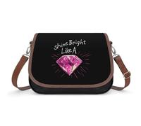 Shine Bright Like A Diamond Leather Crossbody Bag Messenger Shoulder Bags Purse for Women