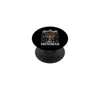 Shine Bright Like a Menorah Hanukkah Gold Stars PopSockets Adhesive PopGrip