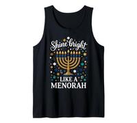 Shine Bright Like a Menorah Hanukkah Gold Stars Tank Top