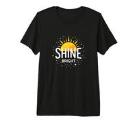 Shine Bright Sun Design Inspirational Wall Premium T-Shirt, Men, Black, XX-Large