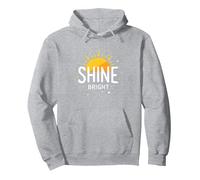 Shine Bright Sun Design Inspirational Wall Pullover Hoodie, Adult Unisex, Heather Grey, XX-Large