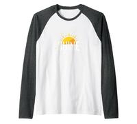 Shine Bright Sun Design Inspirational Wall Raglan Baseball Tee, Men, Dark Heather Grey/White, XX-Large