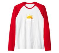 Shine Bright Sun Design Inspirational Wall Raglan Baseball Tee, Men, Red/White, XX-Large
