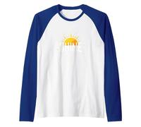 Shine Bright Sun Design Inspirational Wall Raglan Baseball Tee, Men, Royal Blue/White, XX-Large