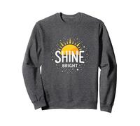 Shine Bright Sun Design Inspirational Wall Sweatshirt, Adult Unisex, Dark Heather Grey, Large