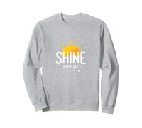 Shine Bright Sun Design Inspirational Wall Sweatshirt, Adult Unisex, Heather Grey, Medium