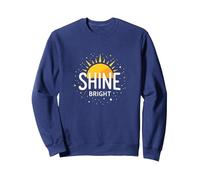 Shine Bright Sun Design Inspirational Wall Sweatshirt, Adult Unisex, Navy Blue, XX-Large