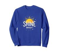 Shine Bright Sun Design Inspirational Wall Sweatshirt, Adult Unisex, Royal Blue, Small