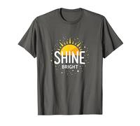 Shine Bright Sun Design Inspirational Wall T-Shirt, Men, Asphalt, XXL