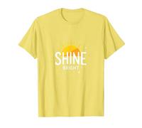 Shine Bright Sun Design Inspirational Wall T-Shirt, Men, Lemon Yellow, XX-Large