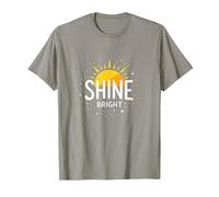 Shine Bright Sun Design Inspirational Wall T-Shirt, Men, Slate, 3XL