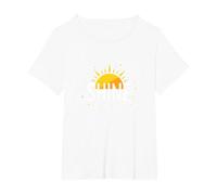 Shine Bright Sun Design Inspirational Wall T-Shirt, Women's Plus, White, 1X