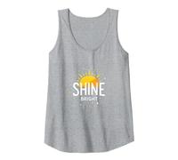 Shine Bright Sun Design Inspirational Wall Tank Top, Women, Heather Grey, XX-Large