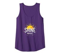Shine Bright Sun Design Inspirational Wall Tank Top, Women, Purple, XX-Large