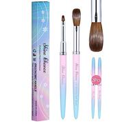 Shine Chance 2Pcs Acrylic Nail Brushes Set, 100% Pure Kolinsky Size 14 Nail Art Brush & Small Clean Up Brush, Art Design & Polish Mistake Cleaning Manicure Tools for Women Acrylic Application