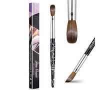 Shine Chance Acrylic Nail Art Brush Size 10, 100% Pure Kolinsky Hair Oval Nail Brush for Acrylic Application, Professional Nail Extension Manicure Tool Striping Nail Drawing Pen for DIY Home Salon