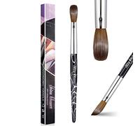 Shine Chance Acrylic Nail Art Brush Size 14, 100% Pure Kolinsky Hair Oval for Application, Professional Extension Manicure Tool Striping Drawing Pen DIY Home Salon, Black, 1.0 Count