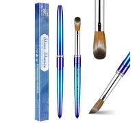 Shine Chance Acrylic Nail Brush - Size 12, 100% Pure Kolinsky Sable 3D Art Nail Brush & Application Tool - Gradient Blue Handle