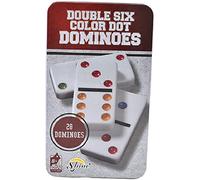 SHINE Dominoes Double 6 Dominoes Game Set Color Dot Design Game Kids Adults Game