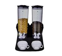 SHINE Dry Food Double Cereal Dispenser Box Container Machine Oatmeal,nuts Black